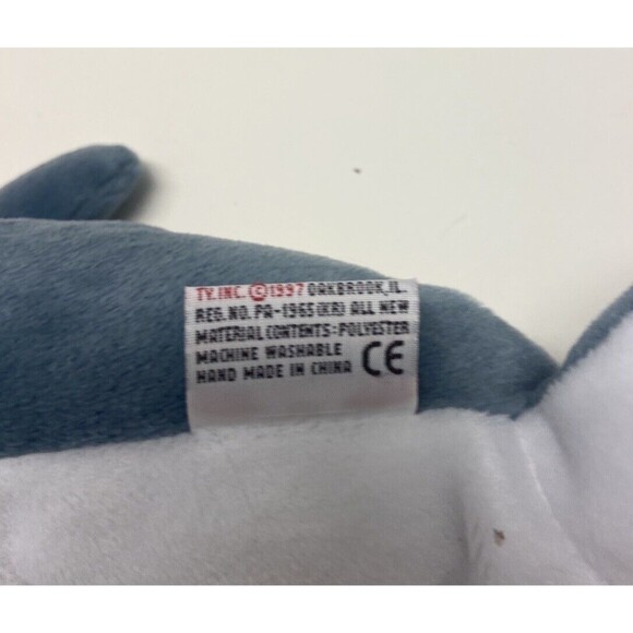 Ty Pillow Pals Plush Gray Glide The Dolphin 14 Inch  Stuffed Toy Heart Tag - Picture 4 of 5